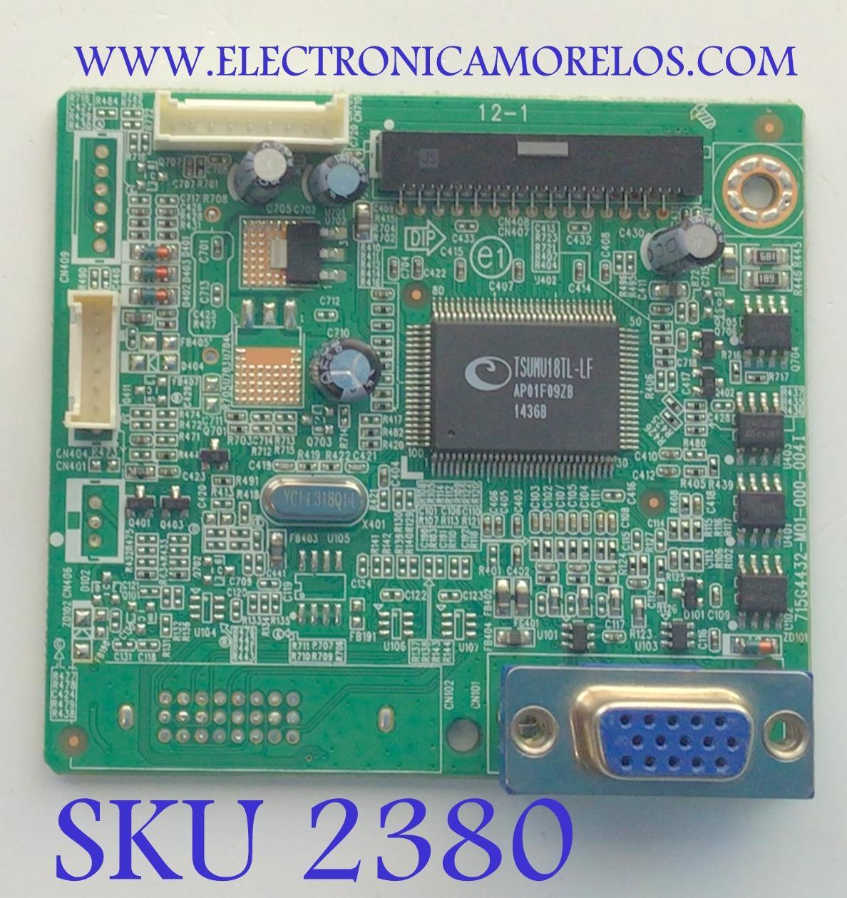 MAIN PARA MONITOR ASUS / NUMERO DE PARTE GQCCB0US046 / 715G4432-M01-000-004I / NUMERO DE PANEL M195FGE-L20 / MODELO VS207D-P